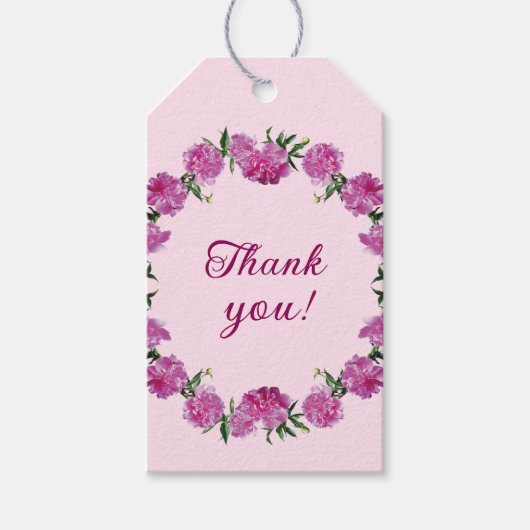 かわいい牡丹。 ギフトタグ (正面)