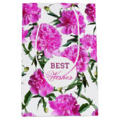 かわいい牡丹。 ミディアムペーパーバッグ (正面)