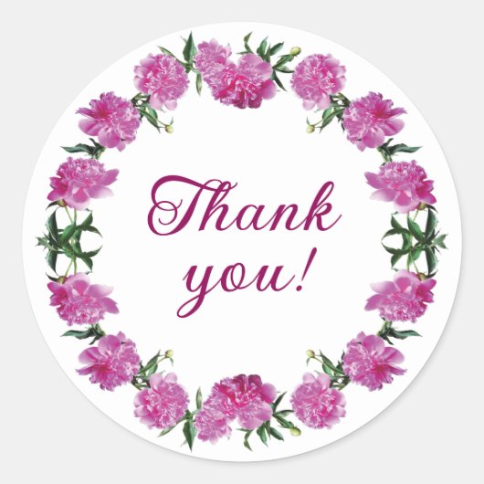 かわいい牡丹。 ラウンドシール (正面)