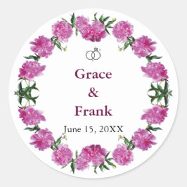 かわいい牡丹。 ラウンドシール