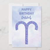 かわいい牡羊座の星占いパーソナライズされた標識 カード (正面)