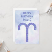 かわいい牡羊座の星占いパーソナライズされた標識 カード (正面/裏面インサイチュ)