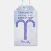 かわいい牡羊座サインカスタマイズ可能な誕生日パーティー ギフトタグ (正面)