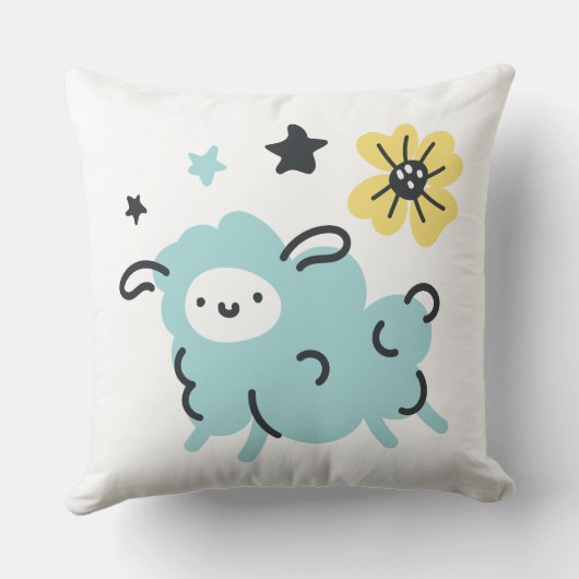 かわいい牡羊座〔占星術の〕十二宮図枕、星占い クッション (裏面)