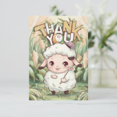 かわいい牧場の羊 サンキューカード (スタンド正面)