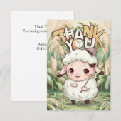 かわいい牧場の羊 サンキューカード (正面/裏面)