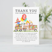 かわいい牧場パーティトラック農場動物の誕生日 サンキューカード (スタンド正面)