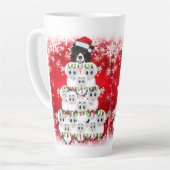 かわいい牧羊犬と羊のクリスマス カフェラテマグ (左アングル)