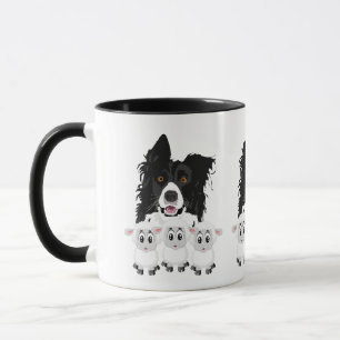 かわいい牧羊犬と羊 マグカップ