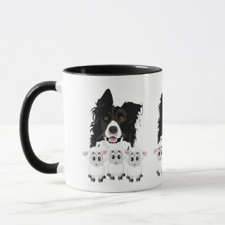 かわいい牧羊犬と羊 マグカップ