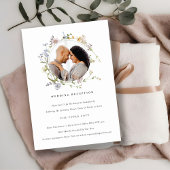 かわいい牧草地フローラリースフォトウェディング エンクロージャーカード