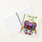 かわいい物のみ – イエローかわいいレインボー ノートブック (内部)