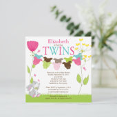 かわいい物干しのマルチベビーシャワー招待状 招待状 (スタンド正面)