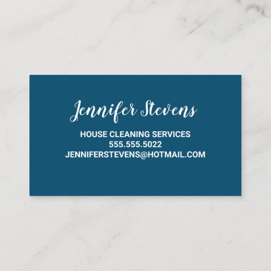 かわいい物干しハウスクリーニングメイドハウスキーパー 名刺 (裏面)