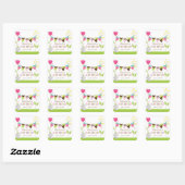 かわいい物干しベビーガール赤ちゃんシャワーシール スクエアシール (シート)