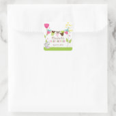 かわいい物干しベビーガール赤ちゃんシャワーシール スクエアシール (バッグ)