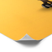 かわいい物珍しいムースおたくグラスをかぶった黄色 ポスター (角)