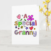 かわいい特別なおばあちゃん挨拶文字 カード (黄色い花)