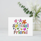かわいい特別な友人の挨拶文字式 ポストカード (スタンド正面)