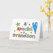 かわいい特別な孫あいさつ文字 カード (黄色い花)