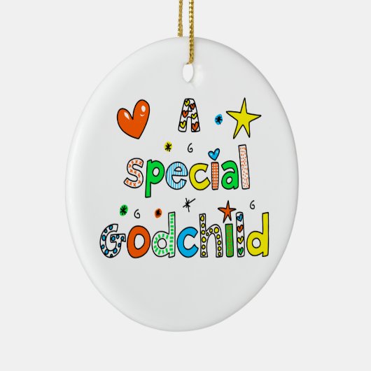 かわいい特別な教子の文字の表現 セラミックオーナメント (右)