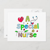 かわいい特別な看護師への挨拶文 ポストカード (正面/裏面)