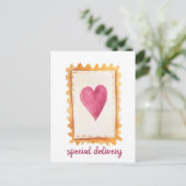 かわいい特別配達バレンタインデー ポストカード (スタンド正面)