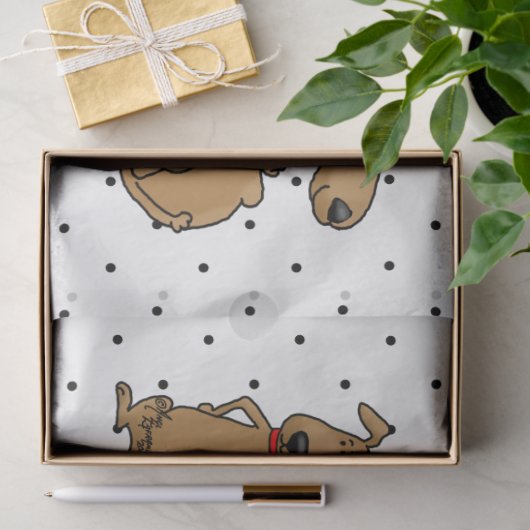 かわいい犬おもしろいの文字を綴った犬 薄葉紙 (ギフト)