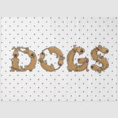 かわいい犬おもしろいの文字を綴った犬 薄葉紙 (正面)