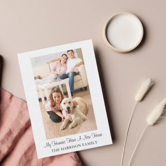 かわいい犬おもしろいの新しい住所の引越し告知 ポストカード