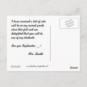 かわいい犬おもしろい新学期 ポストカード (裏面)