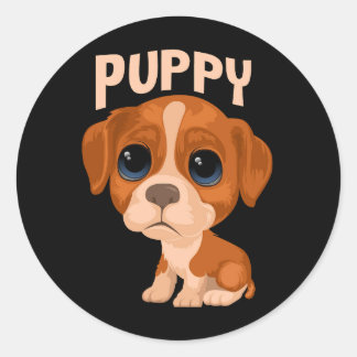 かわいい犬おもしろい犬のベクトル ラウンドシール