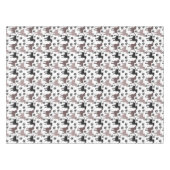 かわいい犬および足のプリント テーブルクロス (正面(横))