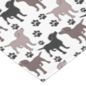 かわいい犬および足のプリント テーブルクロス (アングル)