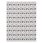 かわいい犬および足のプリント テーブルクロス (正面)