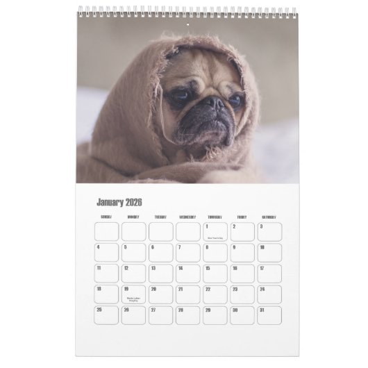 かわいい犬かあなたの写真のカスタムのカレンダー カレンダー (1月 2026)