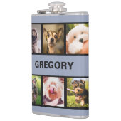 かわいい犬かあなたの写真のカスタムのフラスコ フラスク (左)