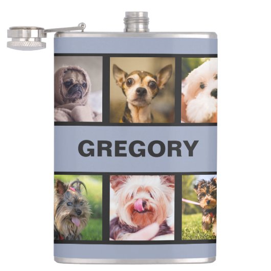 かわいい犬かあなたの写真のカスタムのフラスコ フラスク (オープン)