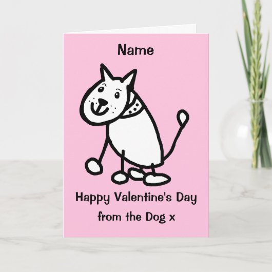かわいい犬からのバレンタインデーカード カード (正面)