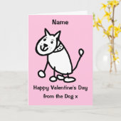 かわいい犬からのバレンタインデーカード カード (黄色い花)