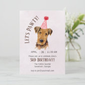 かわいい犬がパティーの誕生日パーティーに招待 招待状 (スタンド正面)