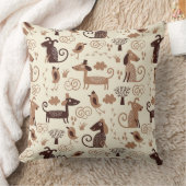 かわいい犬が付いているパターン クッション (ブランケット)