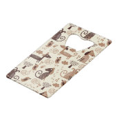 かわいい犬が付いているパターン クレジットカード栓抜き (正面アングル)