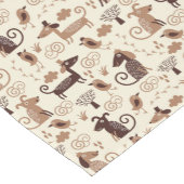 かわいい犬が付いているパターン ショートテーブルランナー (コーナー)