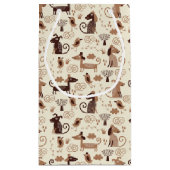 かわいい犬が付いているパターン スモールペーパーバッグ (裏面)