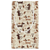 かわいい犬が付いているパターン スモールペーパーバッグ (正面)