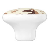 かわいい犬が付いているパターン セラミックノブ (側面)