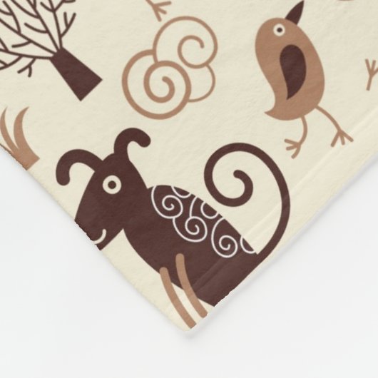 かわいい犬が付いているパターン フリースブランケット (角)