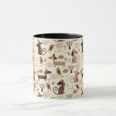 かわいい犬が付いているパターン マグカップ (中央)