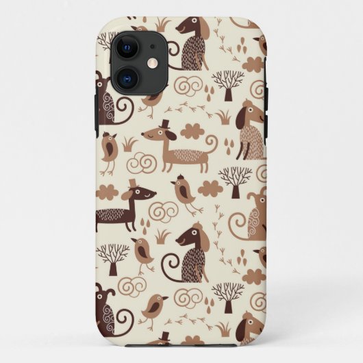 かわいい犬が付いているパターン Case-Mate iPhoneケース (裏面)